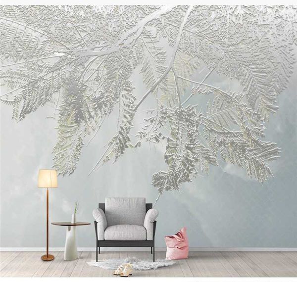 

wallpapers xuesu green leaf watercolor style nordic minimalist tv living room bedroom bedside custom wallpaper mural 3d/5d/8d po wall