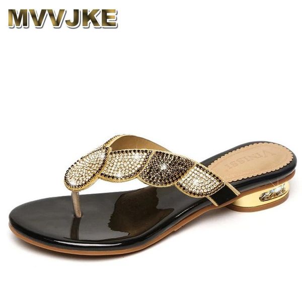 

sandals mvvjke summer flip flops girls colorful shoes crystal rhinestone design women ladies genuine leather lady, Black