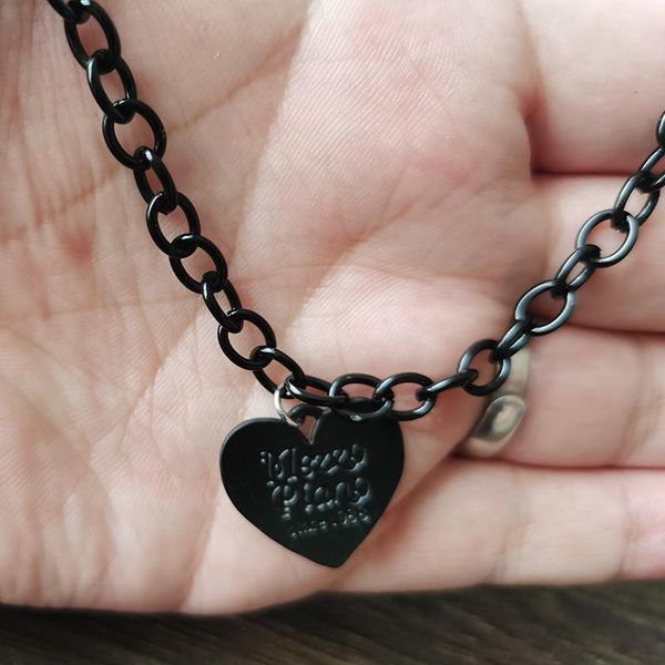 

chokers 2021 love necklace hip hop personality design sense clavicle chain sweater short accessories jewelry, Golden;silver
