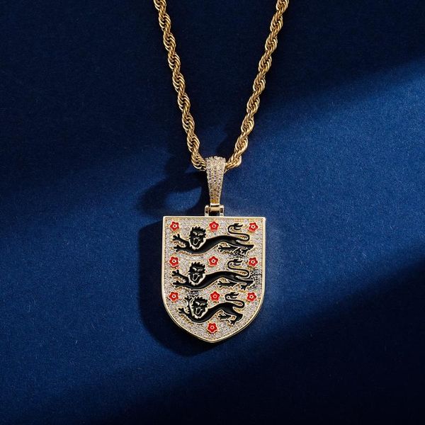 

chains iced out cubic zirconia oil drop pendant necklace with tennis chain hip hop gold silver color charm jewelry