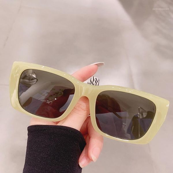 

sunglasses 2021 fashion square candy color women brand designer vintage colorful sun glasses female black shades men oculos, White;black