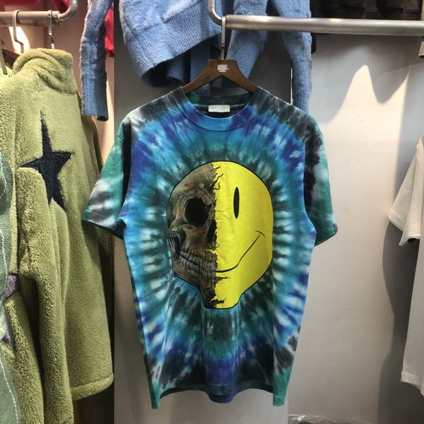 

2021ss skull dye tie travis scott male shirt woman green t-shirts large dimensions 02bt, White