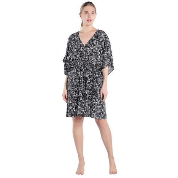 

print pocket short sleeve casual dress for women, Black;gray