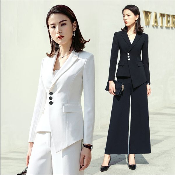 

of the small 2021 winter new temperament fine women spring and in autumn fashion models broad leg two-piece tx84 a275, White;black