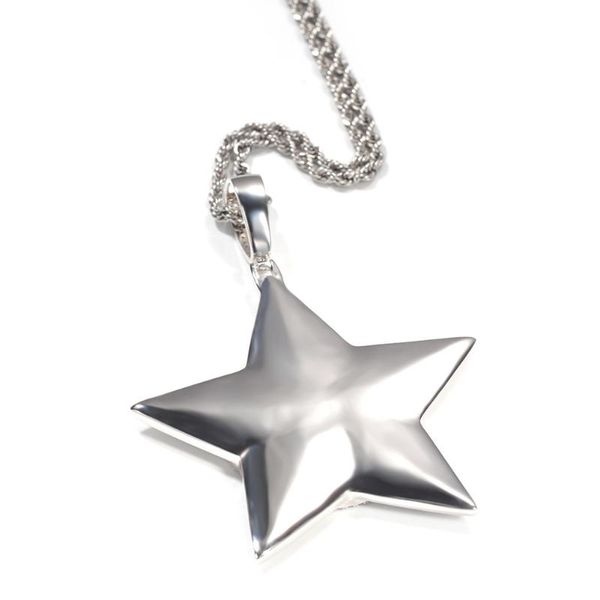 

bangle hiphop pentagram po pendant copper zircon diy creative necklace gift, Black