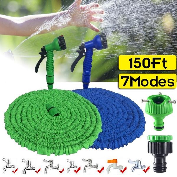 

water gun & snow foam lance 25/75/125/150ft garden hose expandable hose, flexible pipe, 7 function spray modes for watering car washing