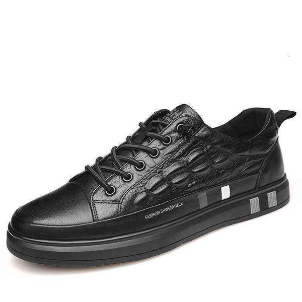 

leather sho men's autumn leather trend versatile student board low casual