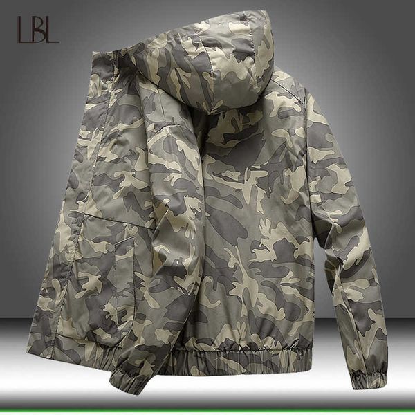 

mens casual camouflage hoodie jacket men new autumn camo hooded windbreaker coat male military tactical bomber outwear 4xl 201009, Black;brown