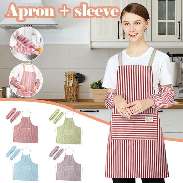 

aprons stripe linen for kitchen utensils woman pinafore household cleaning bibs mandiles de cocina mujer