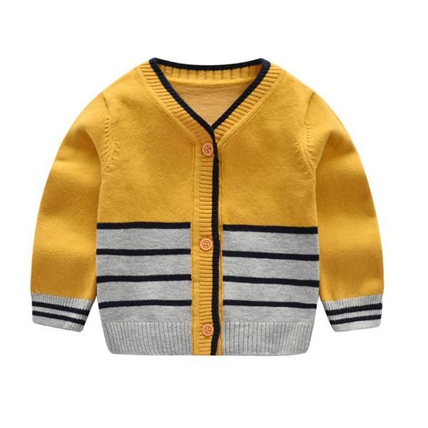 

pullover born baby boy and girl v-neck striped cotton knit sweater, Blue