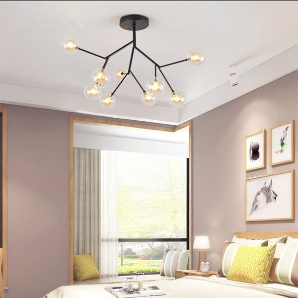 

pendant lamps nordic modern minimalist living room chandelier creative personality molecular lights firefly lamp bedroom glass restaurant ba