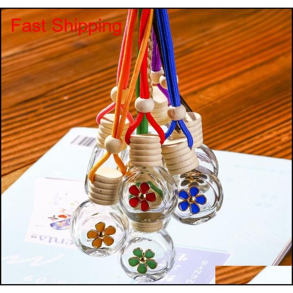 

8-10ml hanging car perfume flower bottle fragrance diffuser bottle air freshner glass essential oil bottle car d qyllkm mj_fashion, Silver