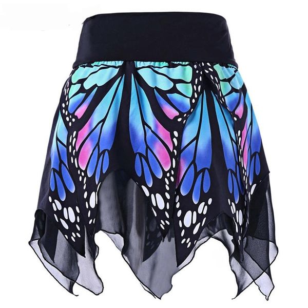 

skirts summer harajuku women butterfly print irregular short skirt girls fashion high waist uniform pleated autumn, Black