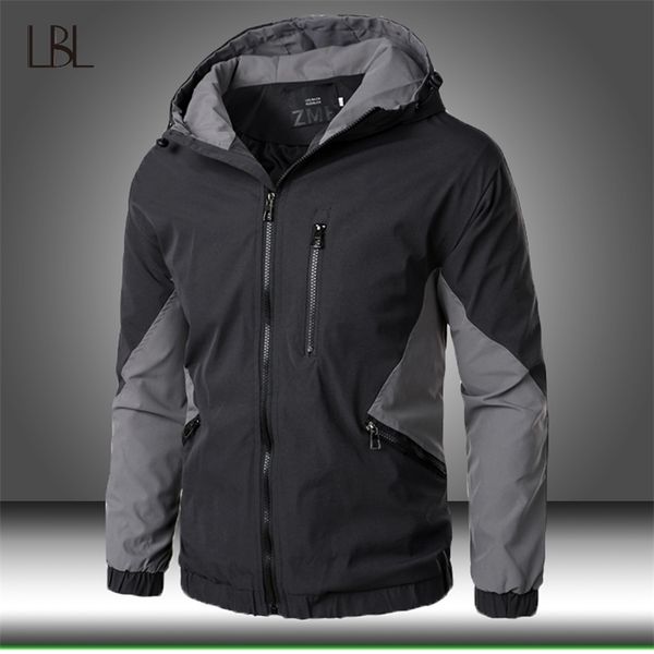 

autumn winter hooded zipper jacket men streetwear bomber jacket windbreaker mens sportswear coat slim fit pilot outwear 210923, Black;brown