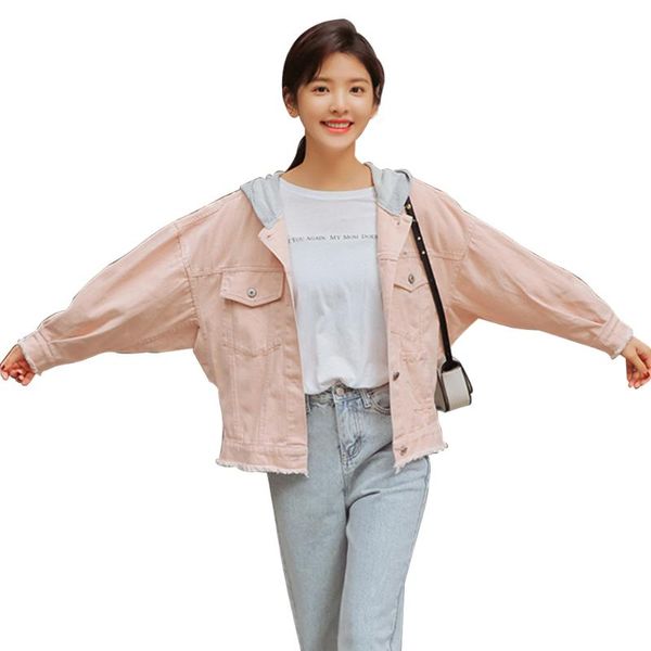 

women's jackets solid daily loose casual hooded outwear denim jacket spring autumn women coat long sleeve fashion ladies button, Black;brown