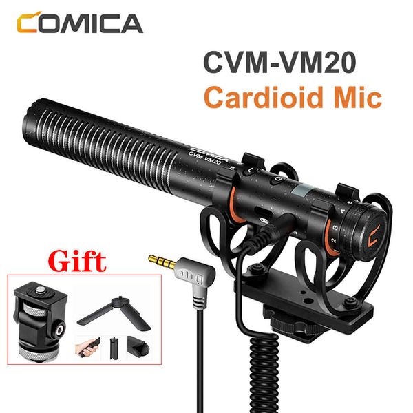 Comica CVM-VM20 Mikrofon 3.5mm Süper Kardiyoid Kondenser Video Röportaj Mic Smartphone DSLR Kamera