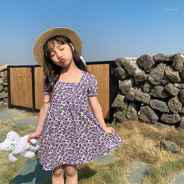 

girl's dresses 2-8t toddler kid baby girl clothes summer flower dress elegant short sleeve party club floral cute sweet lovely sundress, Red;yellow