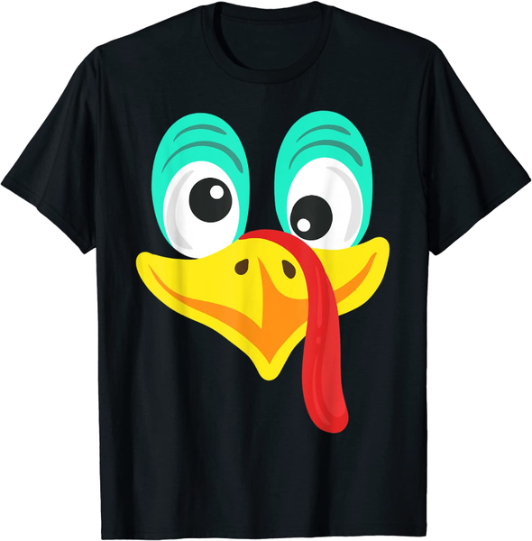 

men's t-shirts thanksgiving day turkey face t-shirt, White;black