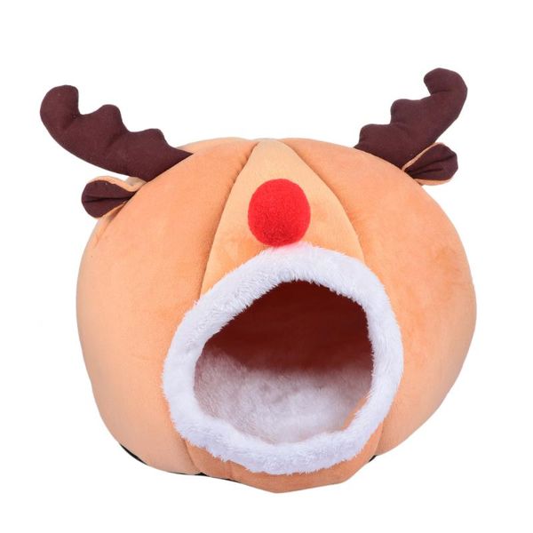 

cat beds & furniture christmas plush house reindeer shape pet bed cartoon warm nest