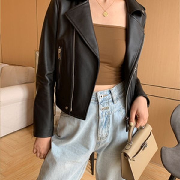 

2021 new fashion genuine sheep leather jacket g44 nu4k, Black;brown