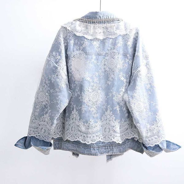 

women's jackets casual-style women's jean jacket, long sleeve stamped lace, single-breasted style, fashions, il25, Black;brown