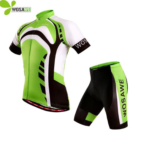

racing sets wosawe summer cycling clothing kit maillot men mtb bike shirts gel padded shorts cycle suits sports jersey wear bicycle, Black;blue