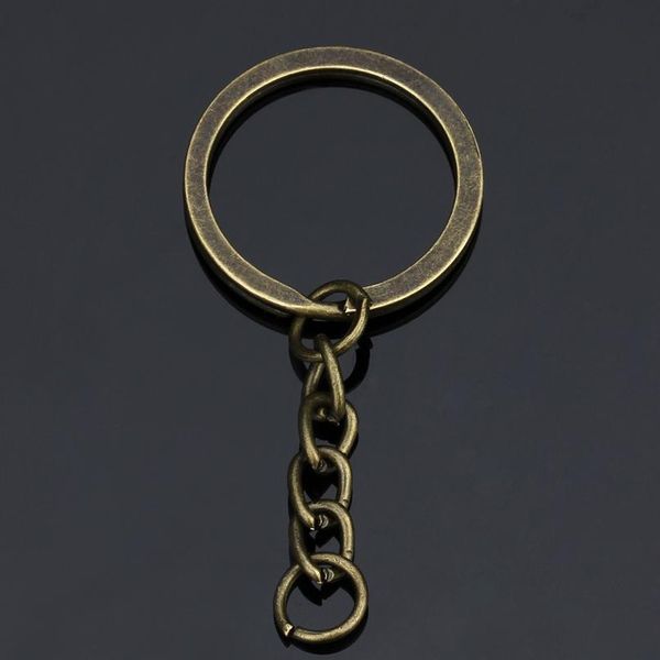 

5pcs/set key chains with split ring bronze rhodium gold 30mm long round split keyrings keychain diy jewelry making w qylgio