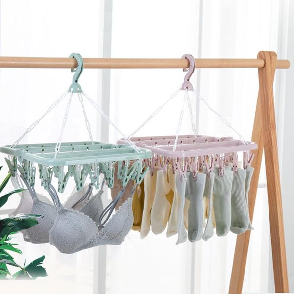 

hangers & racks multi-clip hanger household sock airing gadget student 32 clips hanging clothes rack for dormitory socks hange