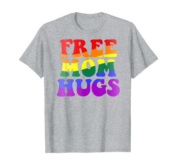 

mom hugs lgbt pride parade straight ally show love t-shirt, White;black