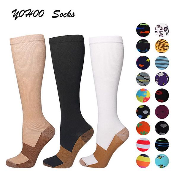 

sports socks christmas compression set 30 mmhg pressure cycling basketball running stocking for edema varicose veins, Black