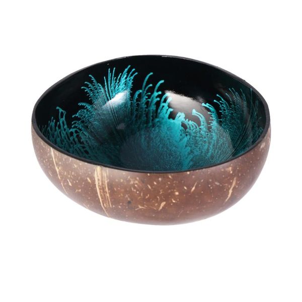 

natural coconut shell bowl storage bowl candy container nuts holder (pattern 1)