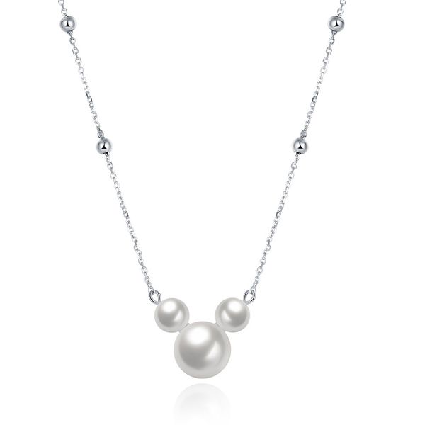 

zemior s925 sterling silver necklaces for women three shell pearl pendant lovely mouse shape necklace wedding fine jewelry