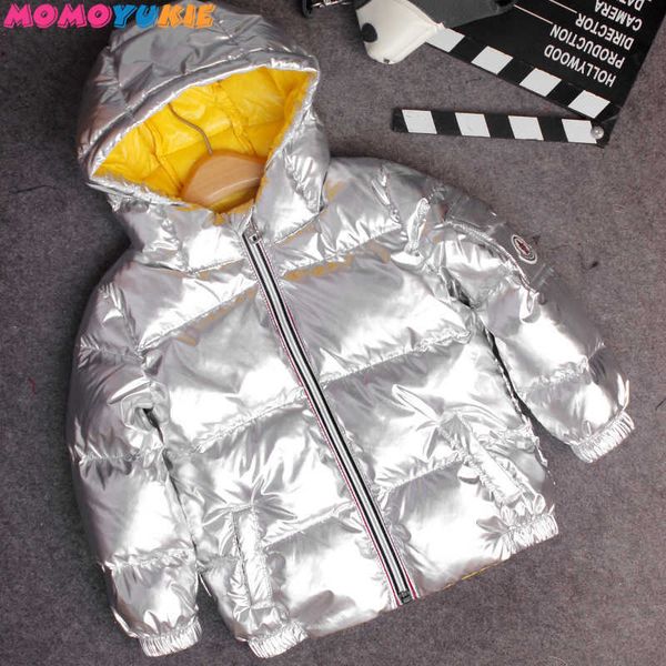 

children winter jacket for kids girl silver gold boys casual hooded coat baby clothing outwear kids duck down jacket snowsuit 210713, Blue;gray