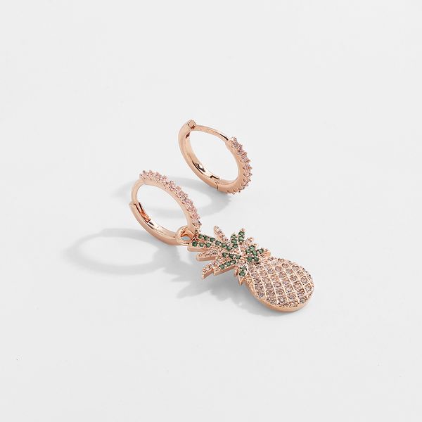 

bronze original sufeng luxury earrings, exotic pineapple earrings with rhinestones, Silver