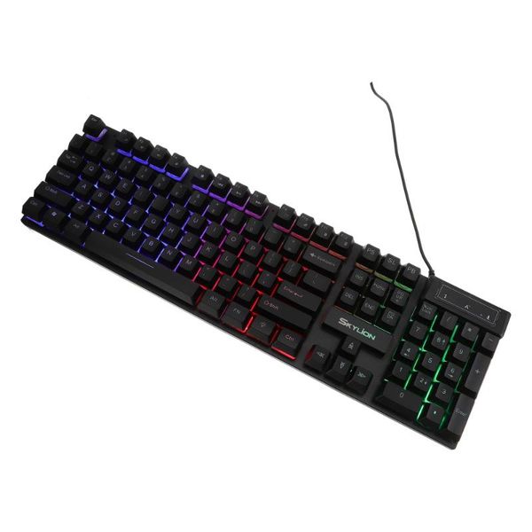 

keyboard mouse combos portable usb wired backlit rgb suspension keycap