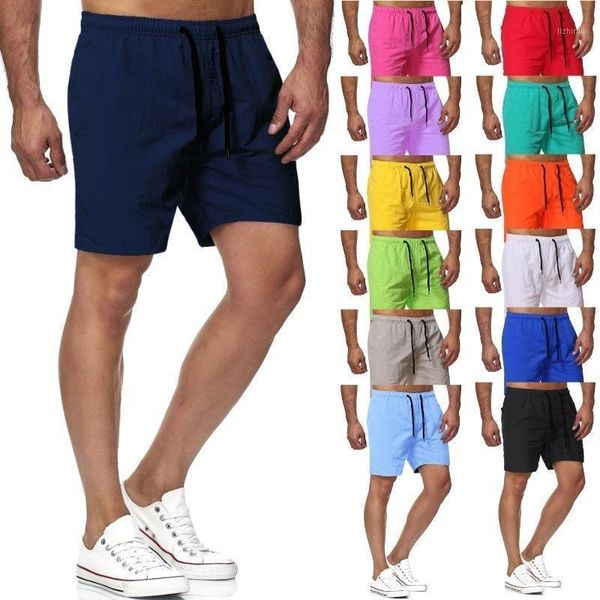 

men's shorts fashion five-minute dry solid color beach pants sports ten colors, White;black