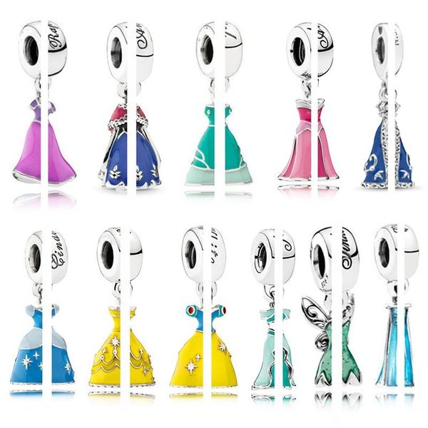 

other 925 silver fashion princess dress beads for original bracelets women's diy charm jewelry