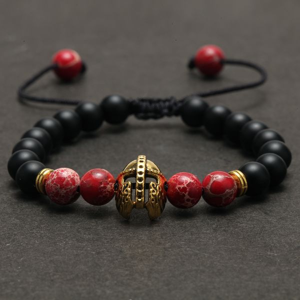 

natural stone beads bracelet for men gold sparta helmet womens charm bracelets wristband couple bracelet her gifts for friends, Bronze;silver
