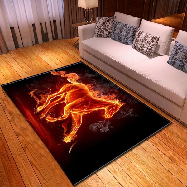 

carpets cartoon flame horse 3d for living room bedroom area rug kids play mats child game rugs soft flannel home big carpet