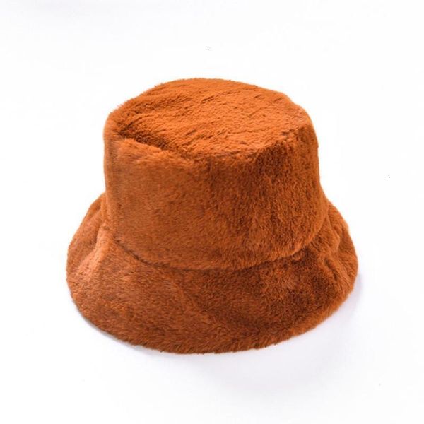 

bucket hat ladies autumn winter plush basin hats korean casual fashion thick faux fur warm female cap 2021 rainbow color, Blue;gray