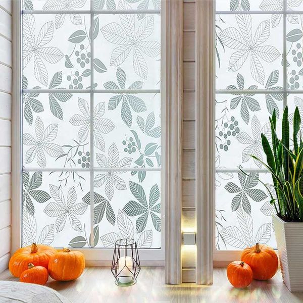 

window stickers self adhesive film heat control anti uv opaque light blocking stained decals for home office