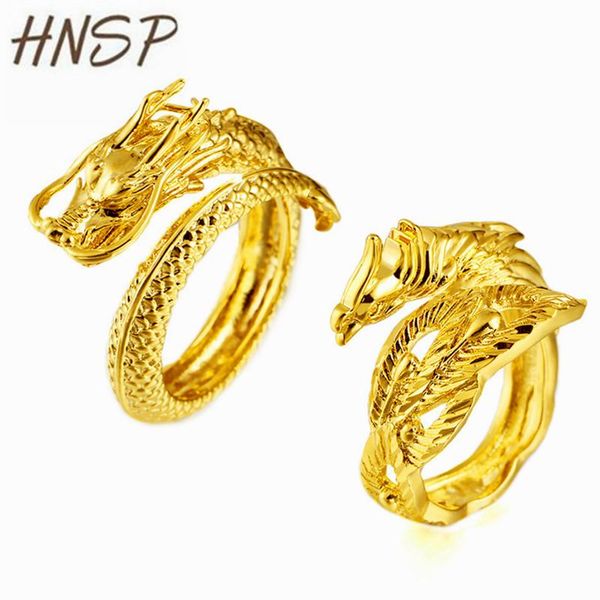 

wedding rings hnsp gold dragon phoenix couple ring adjustable size, Slivery;golden