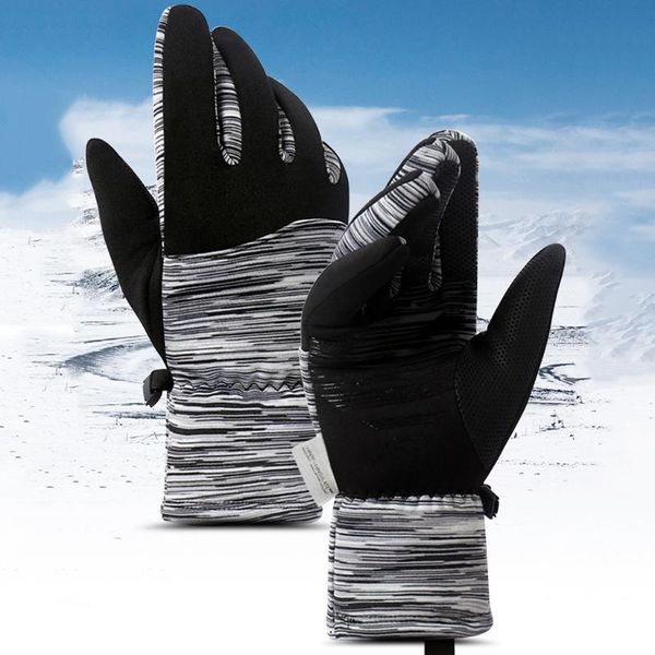 

cycling gloves running touch screen sports winter outdoor warm windproof waterproof below driver for men women#45, Black