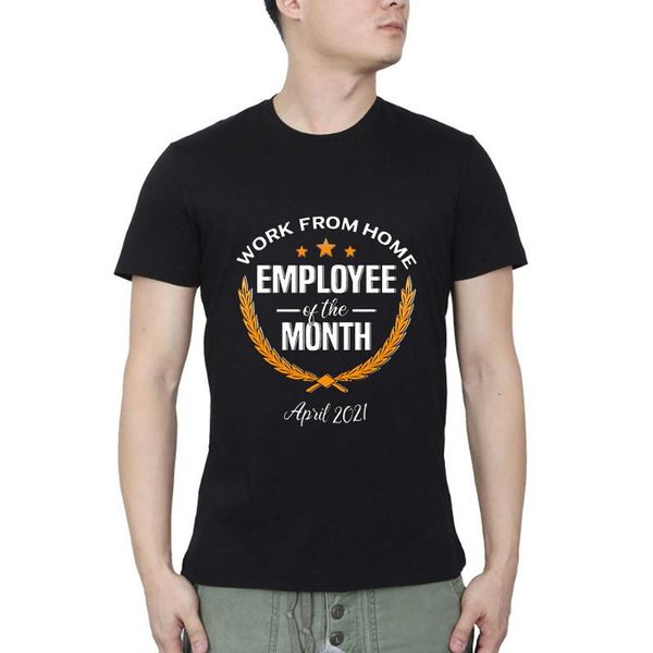 

men's t-shirts home office april 2021 employee of the month summer casual streetwear o neck t-shirt, White;black
