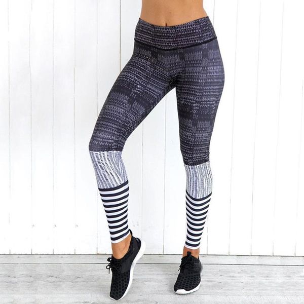 

yoga outfits ladies stitching colour-bumping hip stretch running fitness pants female mid waist workout trousers, White;red