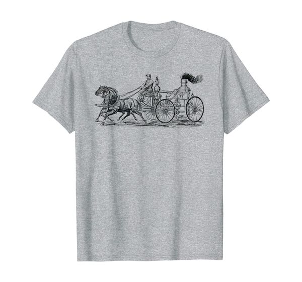 

old classic fire engine. firefighter pumper trucks t-shirt, White;black