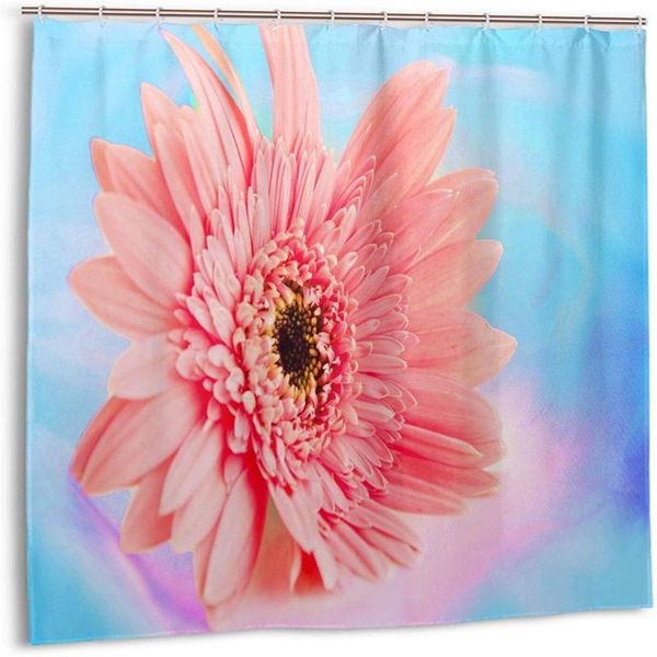

shower curtains pink flowers waterproof curtain, cartoon curtain