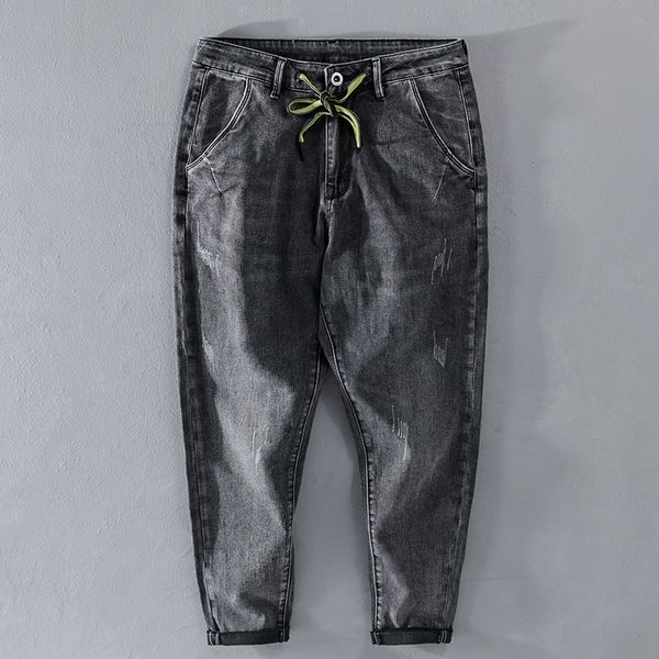 

new 2021 spring and autumn ankle-length stretch trendy jeans brand pants casual fashion trousers men spodnie pantalones 90vd, Blue