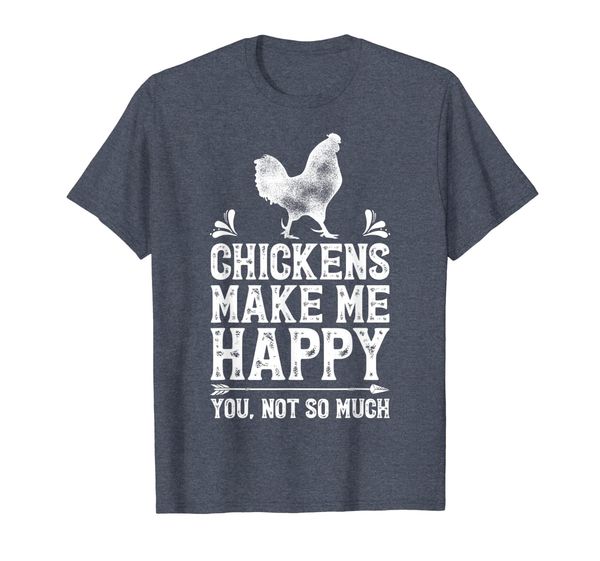 

Chickens Make Me Happy T Shirt Funny chicken Lover Gifts Tee, Mainly pictures