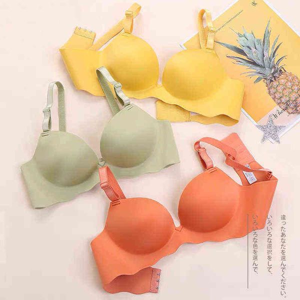 Nxy sexy set wasteheart mulheres moda laranja amarelo sutiã conjuntos bralette sutiã macio calcinha de algodão push up cueca sexy lingerie 1127